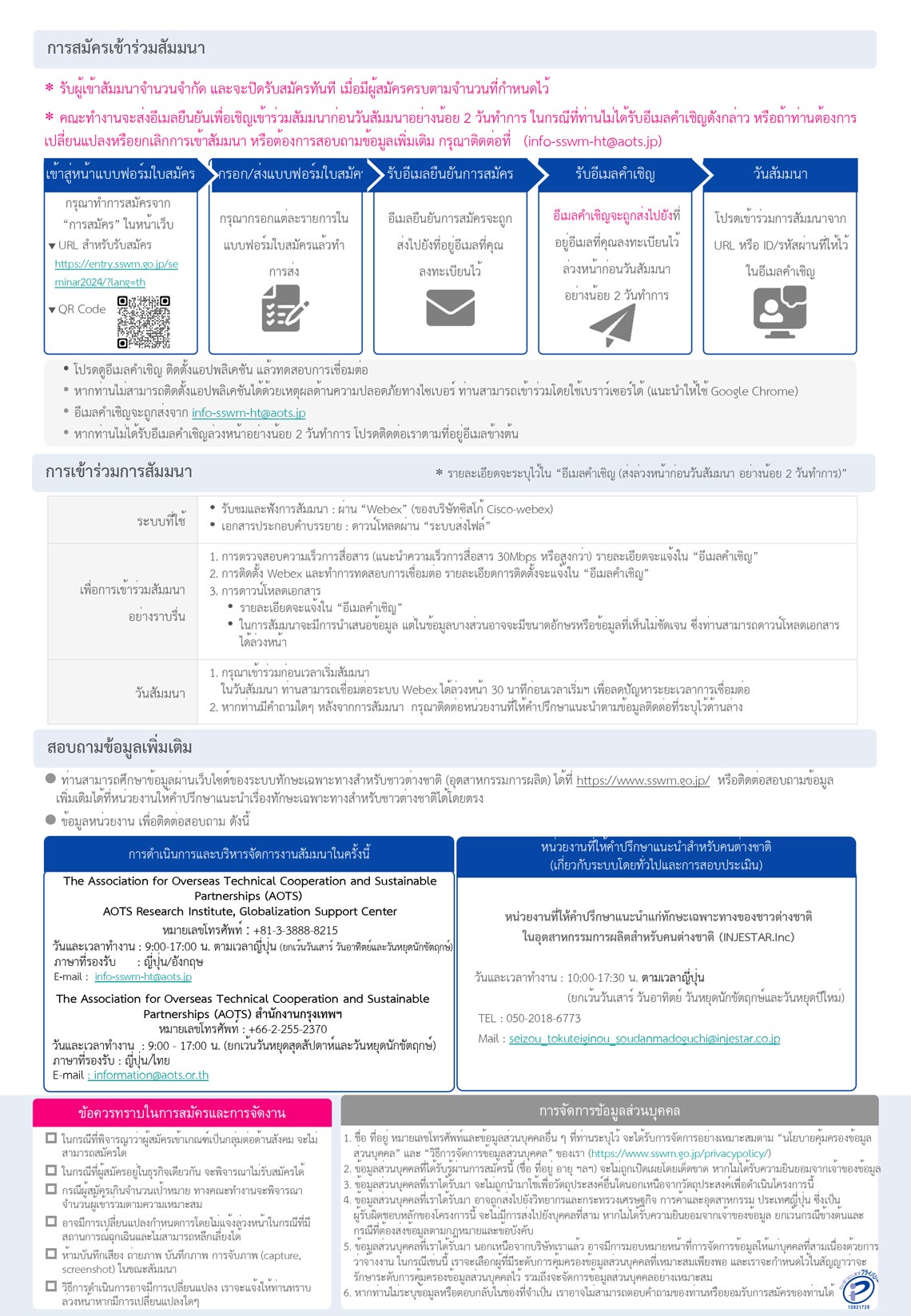 Online Seminar about SSW exam in Thailand