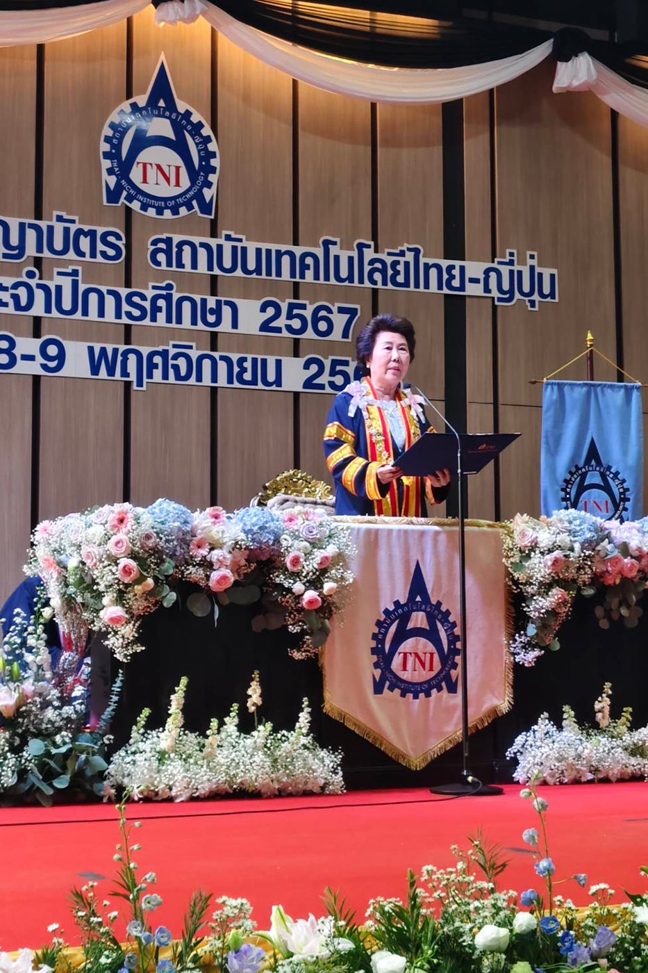 นายกสมาคม สมาคมส่งเสริมเทคโนโลยี (ไทย-ญี่ปุ่น) เป็นประธานในพิธีประสาทปริญญาบัตรแก่บัณฑิตและมหาบัณฑิตที่สำเร็จการศึกษาประจำปี 2567 ของสถาบันเทคโนโลยีไทย-ญี่ปุ่น