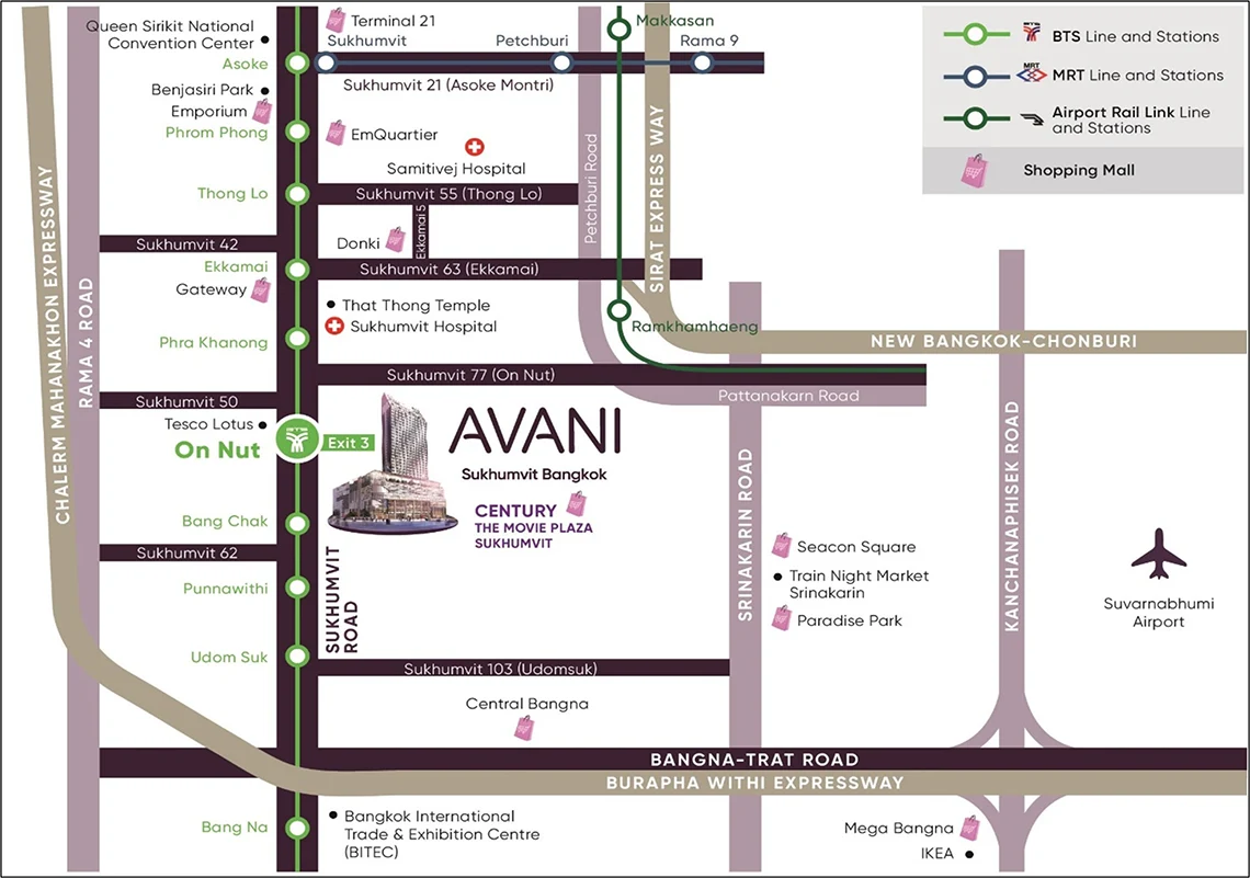Map - Avani Sukhumvit Bangkok Hotel